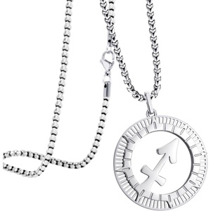 image:image555Jewelry Stainless Steel Horoscope Zodiac Sign Necklace Pendant for Men amp Women Sagittarius  Silver