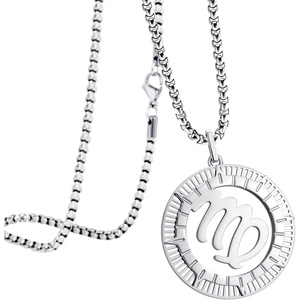 image:image555Jewelry Stainless Steel Horoscope Zodiac Sign Necklace Pendant for Men amp Women Virgo  Silver