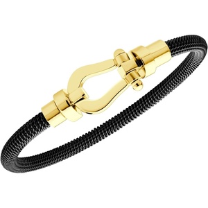 image:image555Jewelry Stainless Steel Simple Horseshoe Bangle Bracelet for Women Hypoallergenic UShaped Sideways Twisted Wire Bangle Bracelets for MenBlack