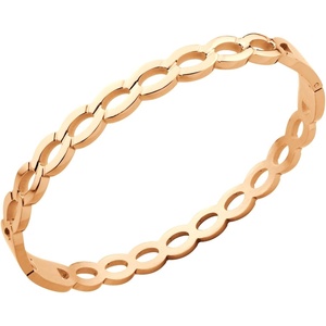 image:image555Jewelry Unisex Stainless Steel Chain Link Bangle Bracelet for Women Durable Curb Hinged Chain Pattern Bracelet for MenRose Gold